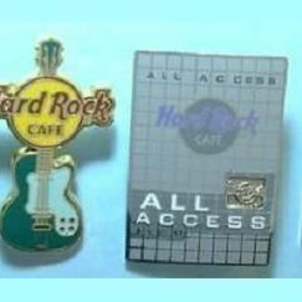 Hard Rock Cafe Pins  2002 ALL Access Pin & Small Guitar Pin